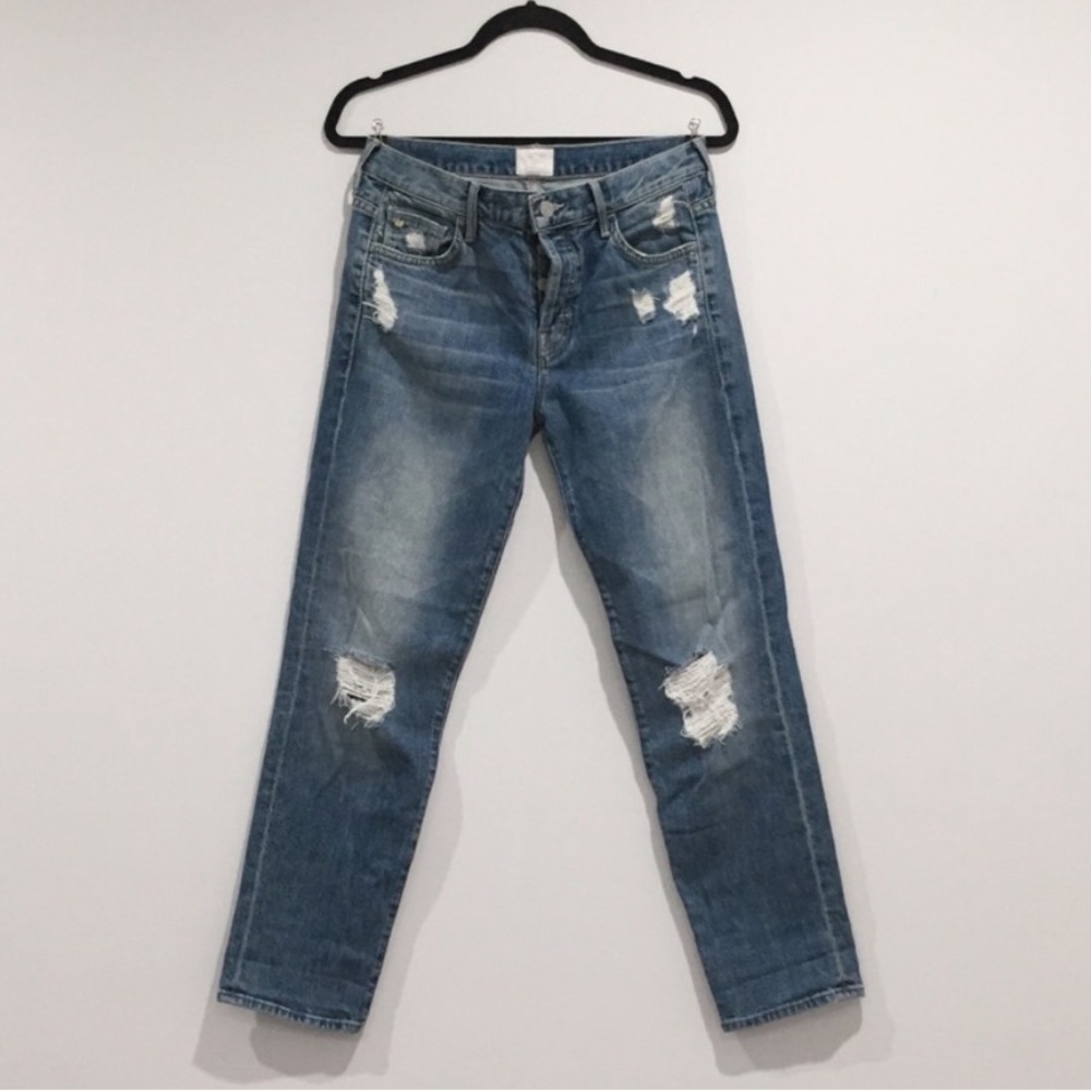 mother denim candice the loosey hijacking the runway relaxed straight leg blue